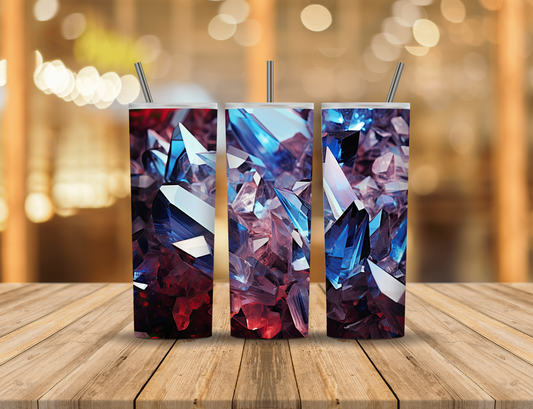 Red White Blue Crystals 20 oz Tumbler Design Digital Download #536