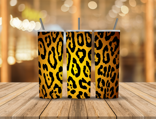 Black Brown Gold Animal Print 20 oz Tumbler Design Digital Download #327