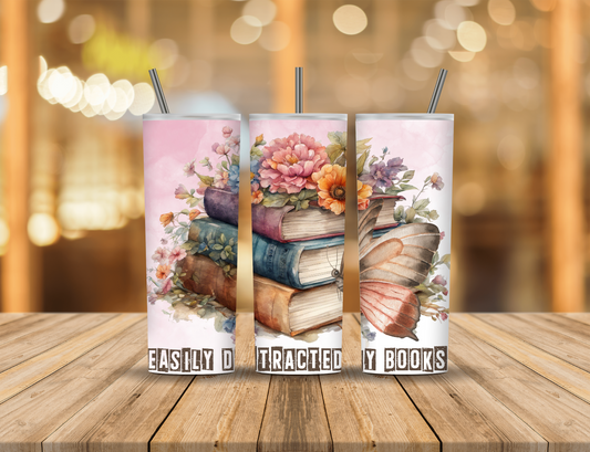 Books Spring Flowers Quote 20 oz Tumbler Design Digital Download #449