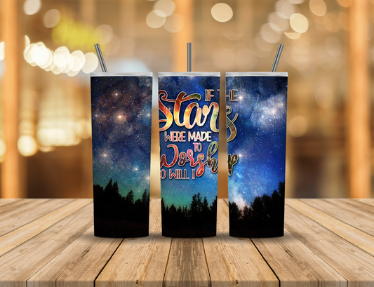 Nighttime Galaxy Stars Religious Faith 20 oz Tumbler Design Digital Download #202