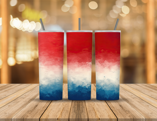 Red White Blue Oil Painting 20 oz Tumbler Design Digital Download #518