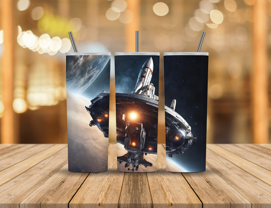 Space Craft Galaxy Stars Planet 20 oz Tumbler Design Digital Download #736