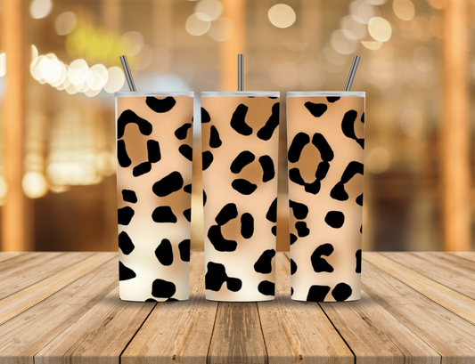 Brown Tan Black Animal Print 20 oz Tumbler Design Digital Download #207