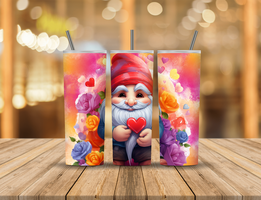 Valentine's Day Gnome 20 oz Tumbler Design Digital Download #302