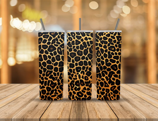 Black Brown Gold Animal Print 20 oz Tumbler Design Digital Download #280