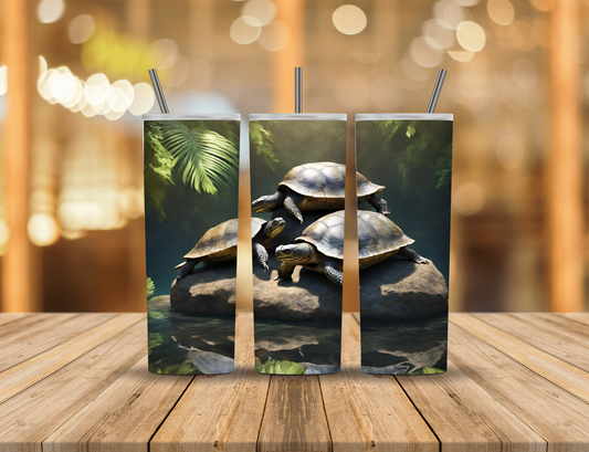 Tropical Jungle Turtles 20 oz Tumbler Design Digital Download #364