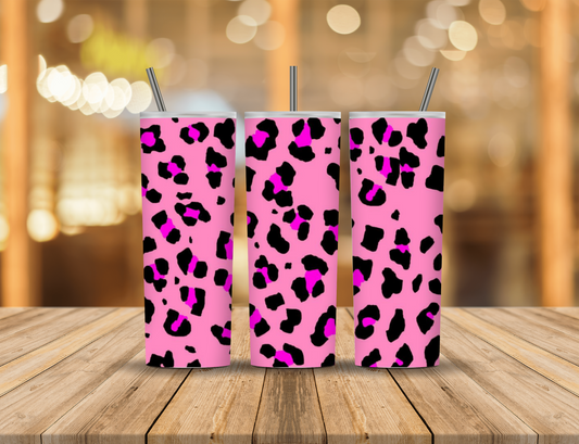 Pink Black Animal Print 20 oz Tumbler Design Digital Download #337