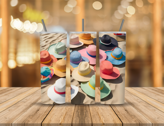 Summer Beach Hats 20 oz Tumbler Design Digital Download #206