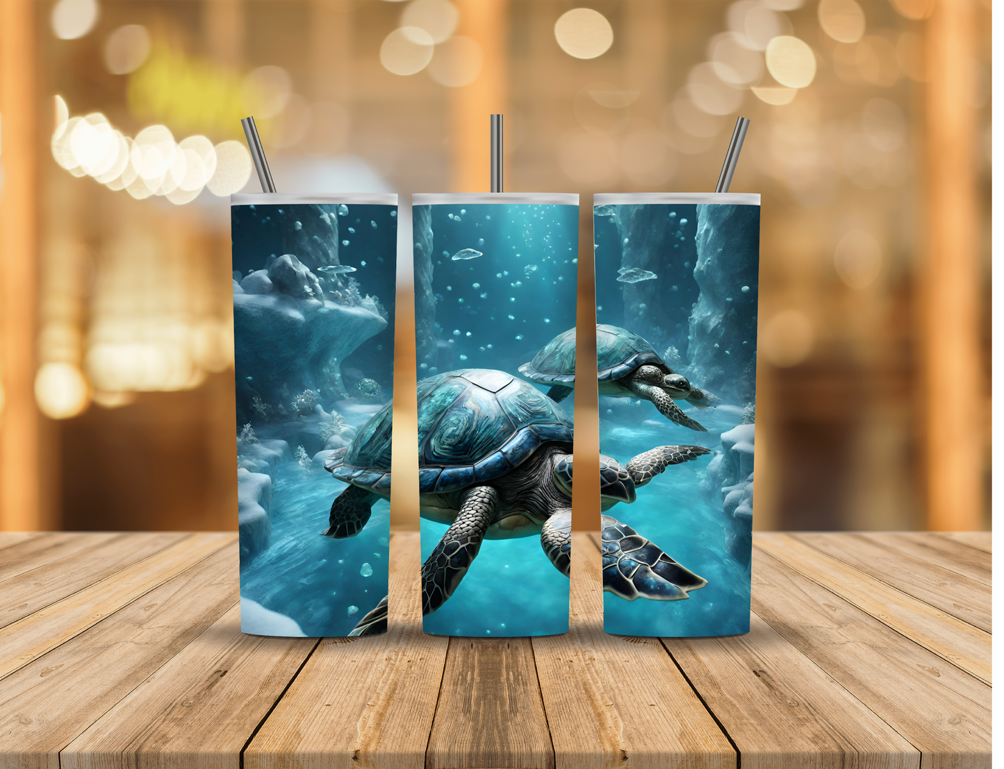 Ocean Blue Turtles 20 oz Tumbler Design Digital Download #173