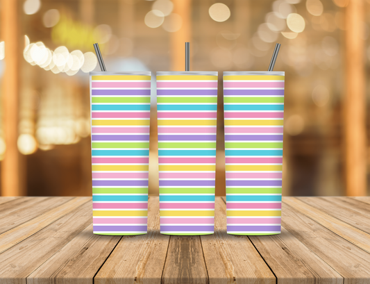 Spring Pastel Stripes 20 oz Tumbler Design Digital Download #466