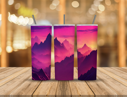 Sunset Mountains 20 oz Tumbler Design Digital Download #332