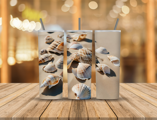 Sunshine Beach Seashells 20 oz Tumbler Design Digital Download #354
