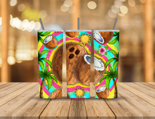 Summer Tropical Coconut Palm Trees 20 oz Tumbler Design Digital Download #420