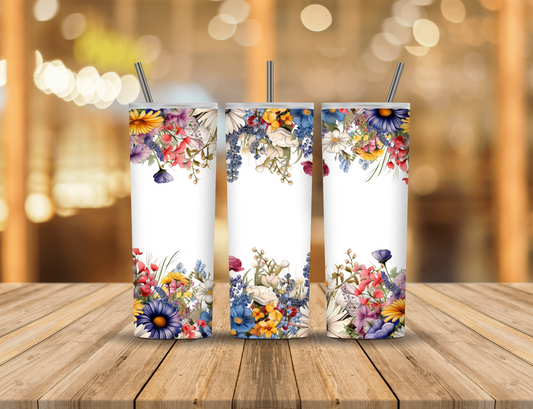 Spring Flowers 20 oz Tumbler Design Digital Download #652