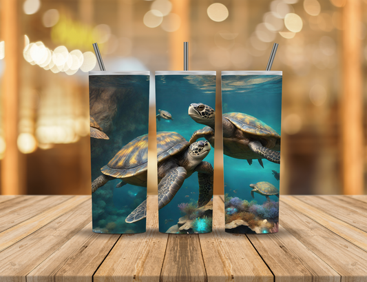 Ocean Turtles 20 oz Tumbler Design Digital Download #127