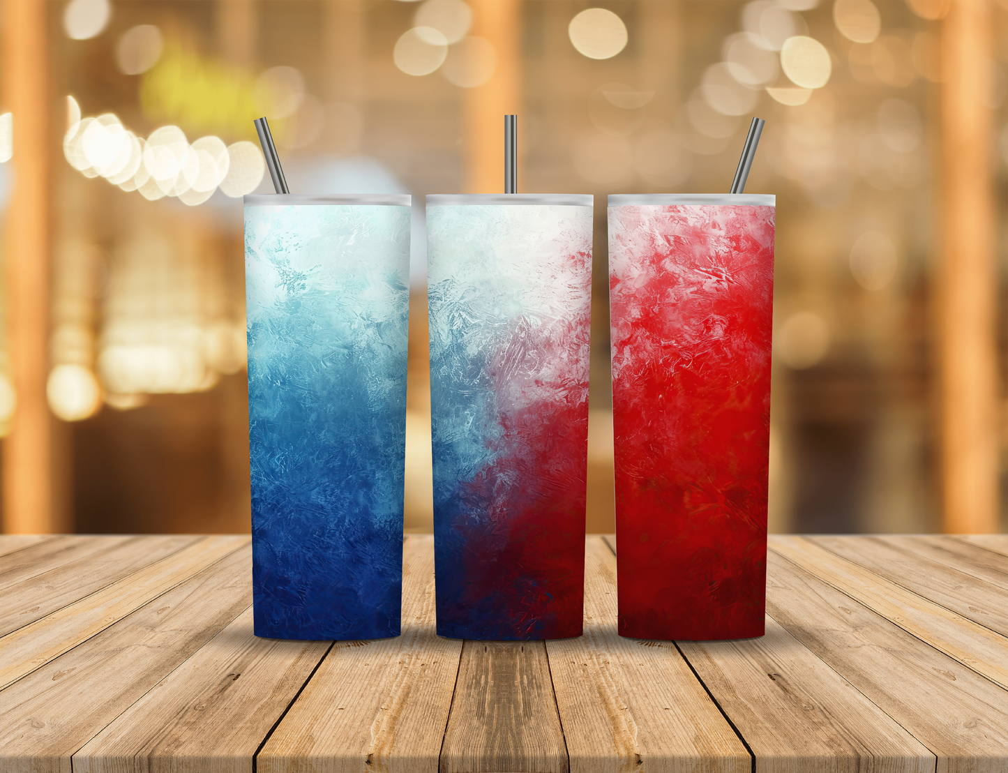 Red White Blue Oil Painting 20 oz Tumbler Design Digital Download #528
