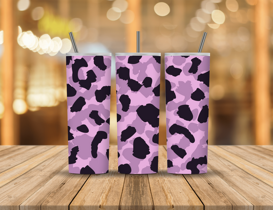 Purple Pink Mauve Black Animal Print 20 oz Tumbler Design Digital Download #287