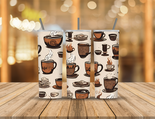 Coffee Cup 20 oz Tumbler Design Digital Download #403