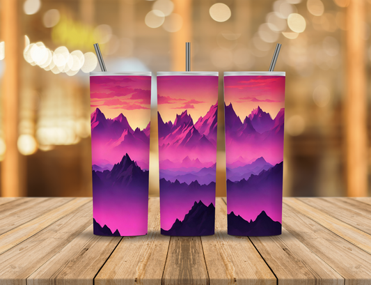 Sunset Mountains 20 oz Tumbler Design Digital Download #227