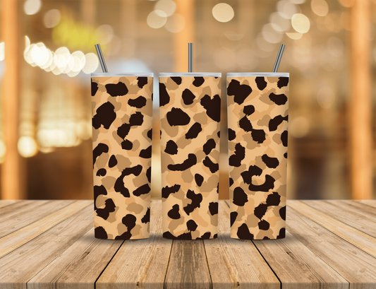 Brown Tan Black Animal Print 20 oz Tumbler Design Digital Download #211