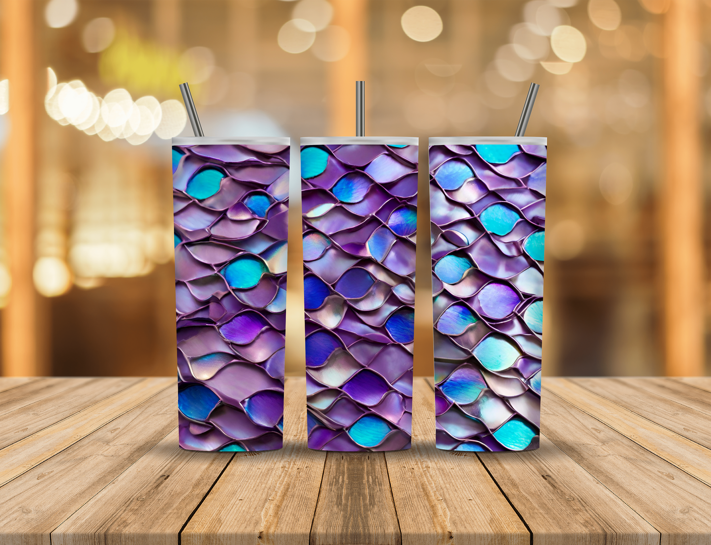 Blue Purple Dragon Mermaid Scales 20 oz Tumbler Design Digital Download #334
