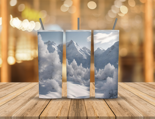 Snow Mountains 20 oz Tumbler Design Digital Download #113