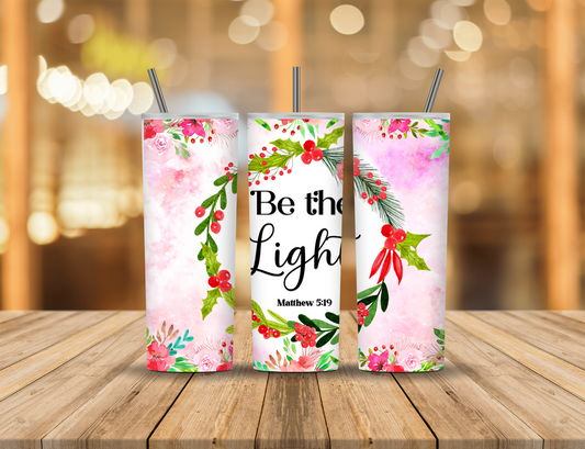 Pink Pastel Flowers Roses Religious Faith 20 oz Tumbler Design Digital Download #164