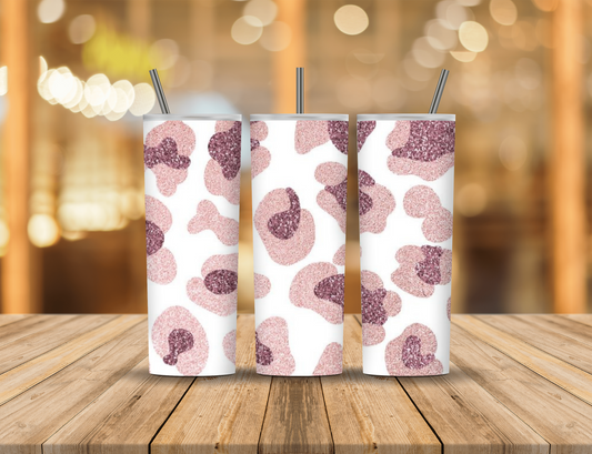 Beige Mauve Pink Purple Glitter Animal Print 20 oz Tumbler Design Digital Download #395