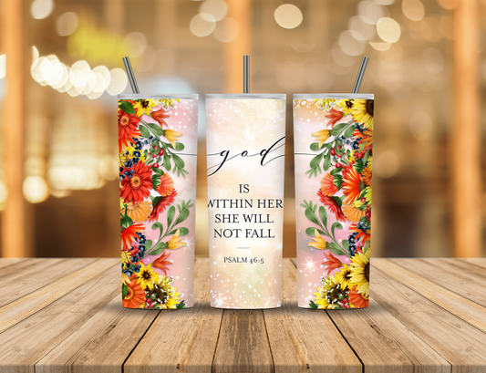 Sunflowers Flowers Religious Faith 20 oz Tumbler Design Digital Download #183