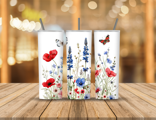 Spring Summer Flowers 20 oz Tumbler Design Digital Download #618