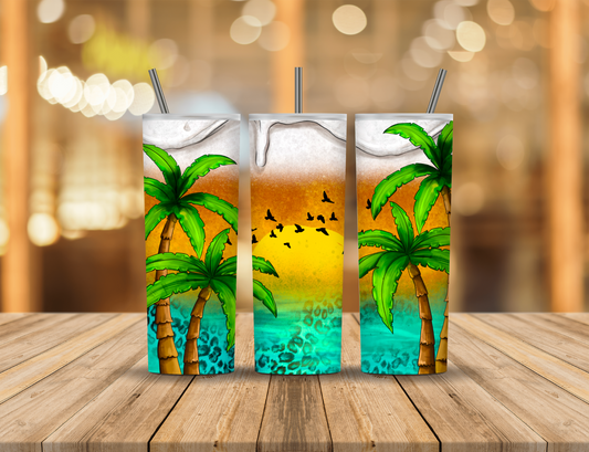 Summer Beach Cartoon 20 oz Tumbler Design Digital Download #33