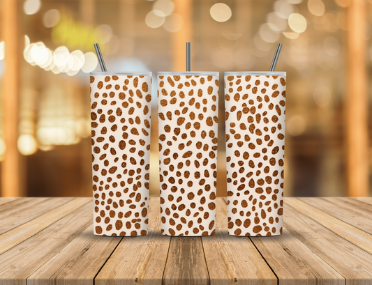 Brown Tan Animal Print 20 oz Tumbler Design Digital Download #110