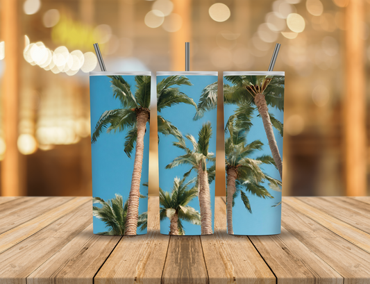 Summer Sunshine Palm Trees 20 oz Tumbler Design Digital Download #251