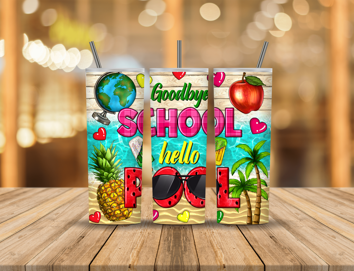 Summer Beach Ocean Animated Cartoon Quote 20 oz Tumbler Design Digital Download #744