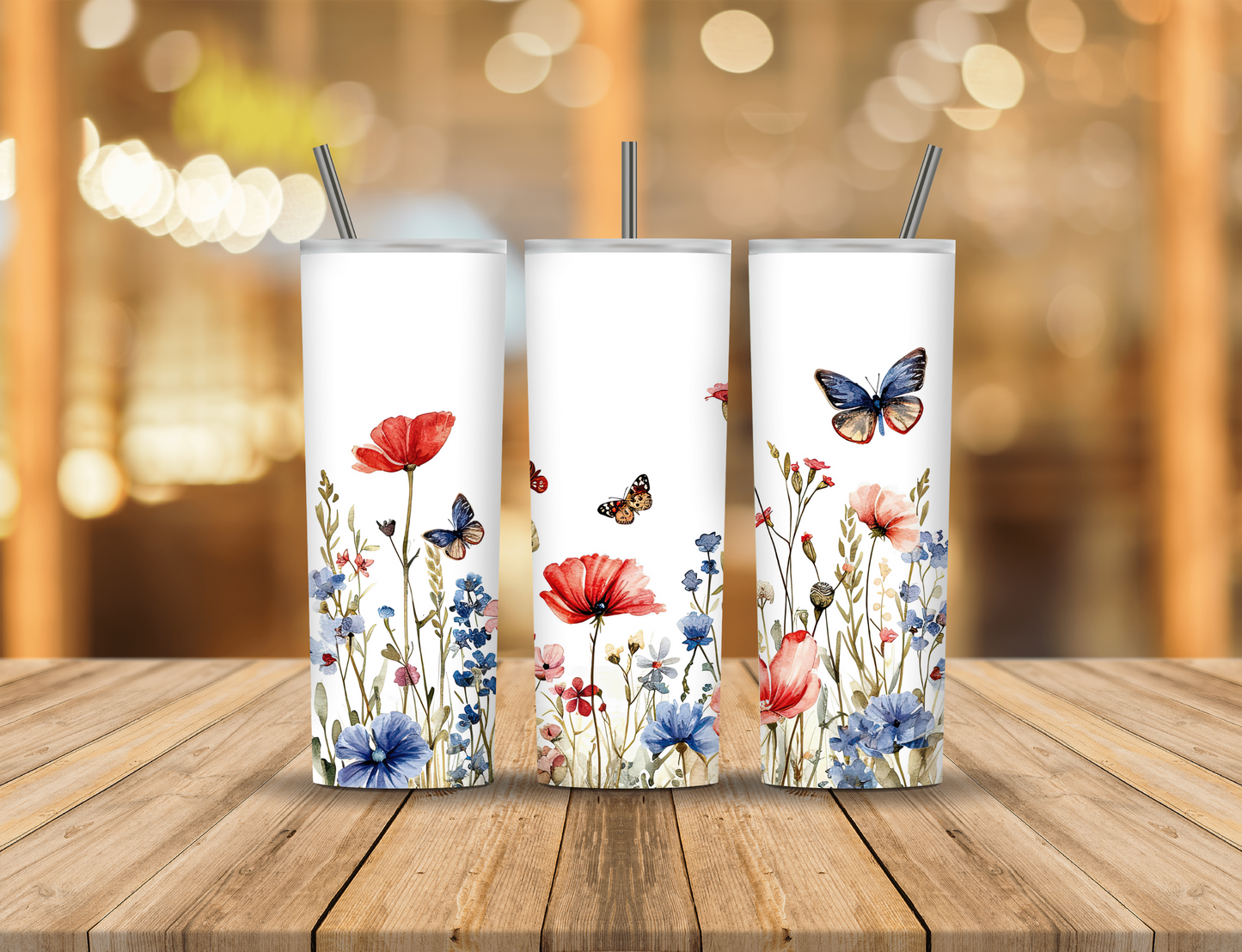 Spring Summer Flowers 20 oz Tumbler Design Digital Download #600