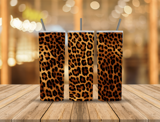Brown Black Tan Animal Print 20 oz Tumbler Design Digital Download #138