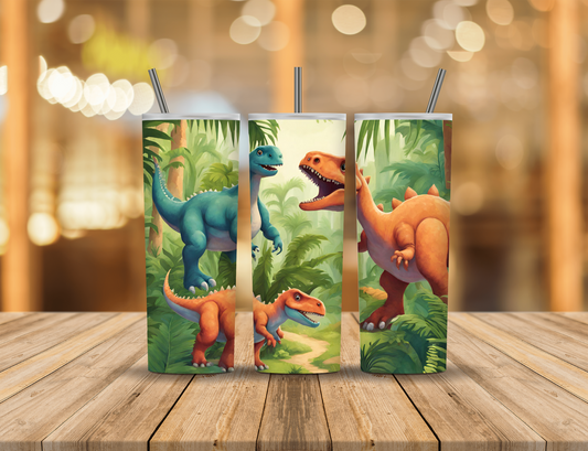 Cartoon Dinosaurs 20 oz Tumbler Design Digital Download #386
