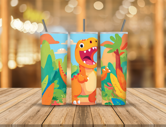 Cartoon Dinosaur 20 oz Tumbler Design Digital Download #303