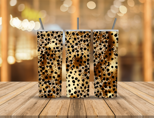 Brown Glitter Animal Print 20 oz Tumbler Design Digital Download #98