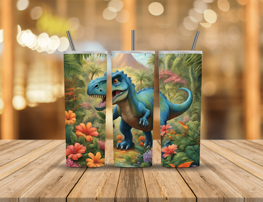Dinosaur Flowers 20 oz Tumbler Design Digital Download #209