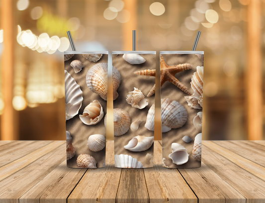 Beach Seashells 20 oz Tumbler Design Digital Download #361