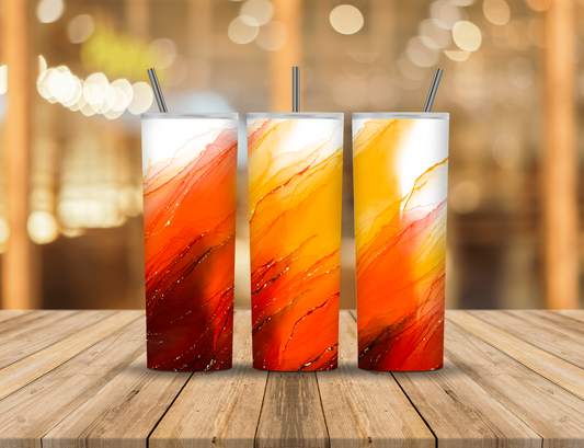 Red Orange Gold Speckled Sparkles Glitter 20 oz Tumbler Design Digital Download #608