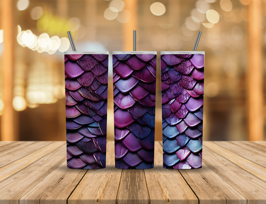 Purple Dragon Scales 20 oz Tumbler Design Digital Download #104