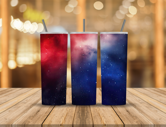 Red White Blue Starry Skies 20 oz Tumbler Design Digital Download #503