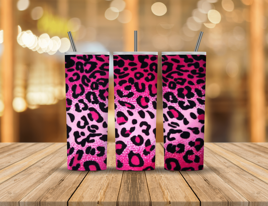 Pink White Black Animal Print 20 oz Tumbler Design Digital Download #355
