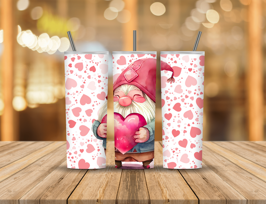 Valentine's Day Gnome 20 oz Tumbler Design Digital Download #368