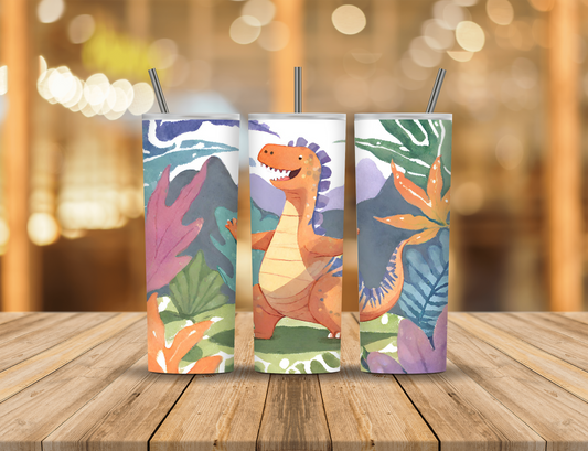 Cartoon Dinosaur 20 oz Tumbler Design Digital Download #365