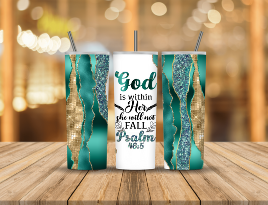 Geode Glitter Blue Green Gold Foil Religious Faith 20 oz Tumbler Design Digital Download #193