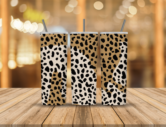 Black Tan Brown Animal Print 20 oz Tumbler Design Digital Download #177