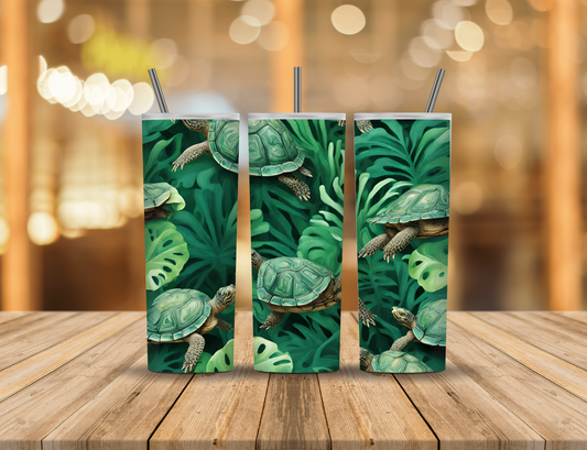 Tropical Forest Turtles 20 oz Tumbler Design Digital Download #298